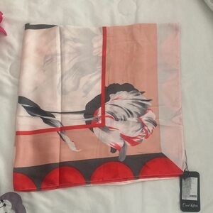 Pink and Red Satin Scarf